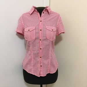 Pink gingham button up